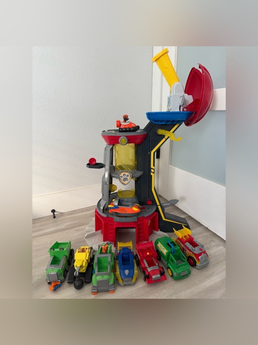 Paw Patrol Lookout Tower Playset Bundle + Vehicles Chase Marshall Cars Lot